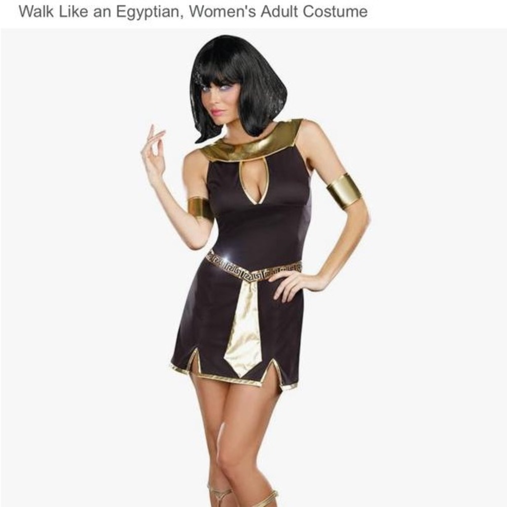 Halloween Women Egyptian Costume in Black and Gold
